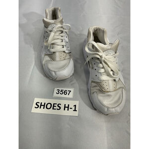 Youth Girl Huarache By Nike 6Y White Mesh Lace Up Sneakers